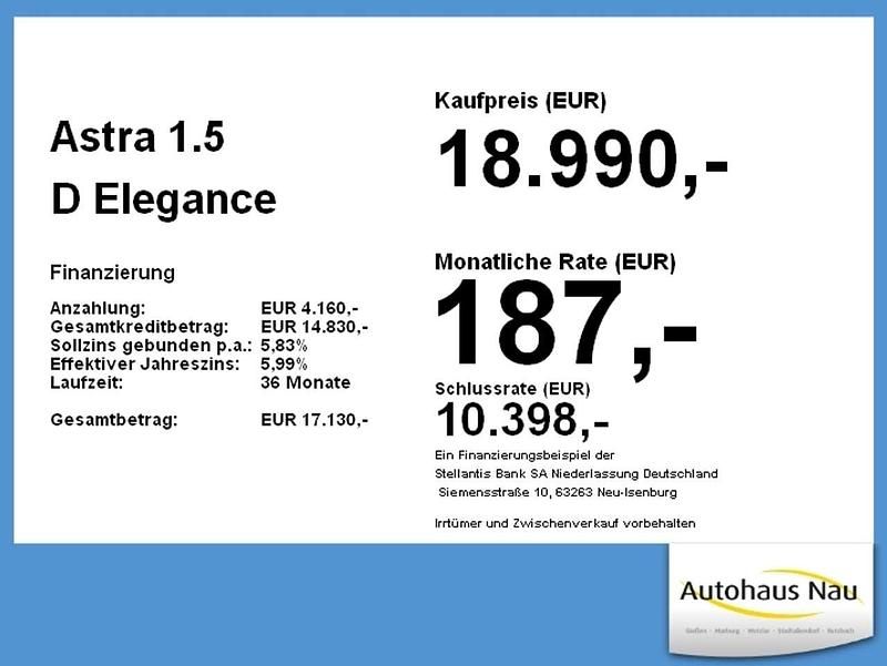 Gebraucht Opel Astra Elegance 131 PS (96 kW) 2023 Diamant schwarz/karbon schwarz Limousine