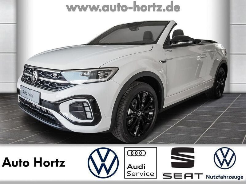 Pure white / schwarz Gebraucht 2023 VW T-Roc Cabriolet R-line Cabrio | 35.990 € (Etwas zu teuer) - Bild 1/4
