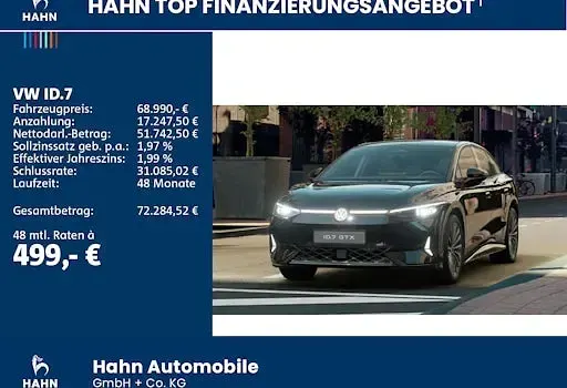 Neu VW ID.7 GTX 250 kW (340 PS) 2026 Schwarz Limousine