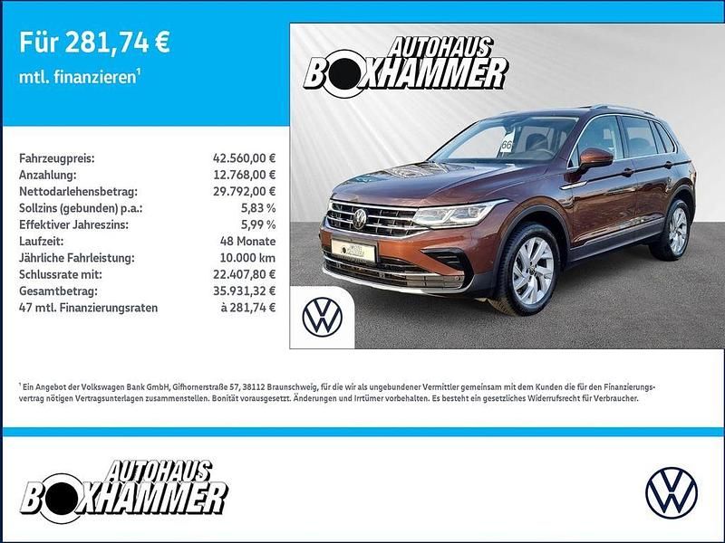 Braun (ginger brown metallic) Gebraucht 2023 VW Tiguan Elegance SUV | 42.560 € (Teuer) - Bild 1/4
