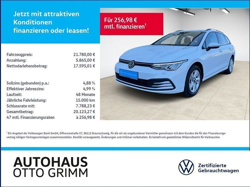 Weiß (pure white) Gebraucht 2022 VW Golf VIII Life Kombi | 21.781 € (Fairer Preis) - Bild 1/4