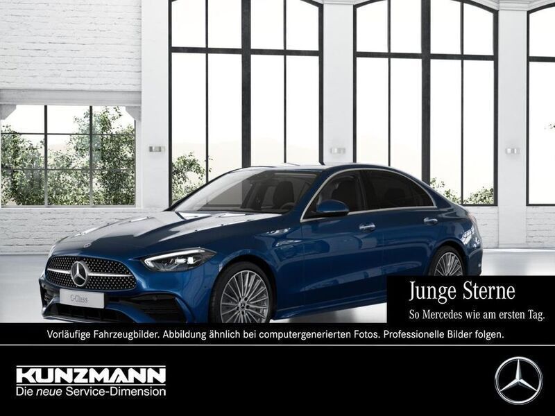 Spektralblau metallic Gebraucht 2024 Mercedes C220 AMG Limousine | 42.560 € (Fairer Preis) - Bild 1/4