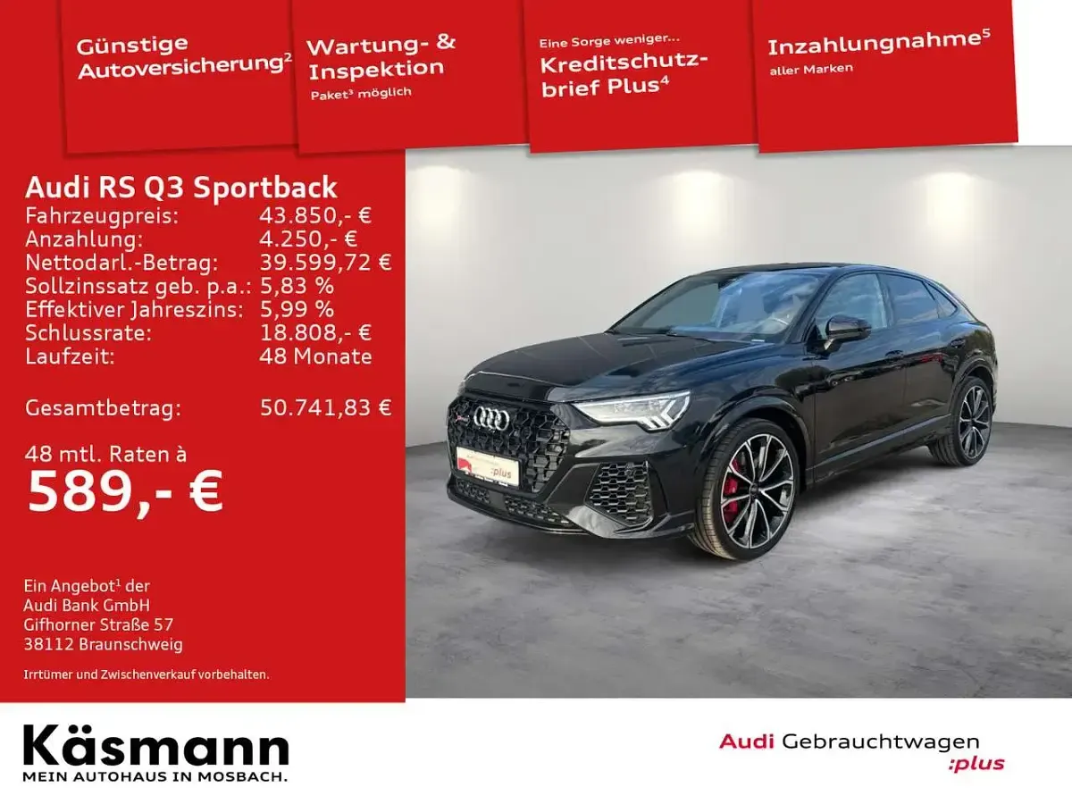 Gebraucht Audi RS Q3 400 PS (294 kW) 2023 Mythosschwarz metallic SUV