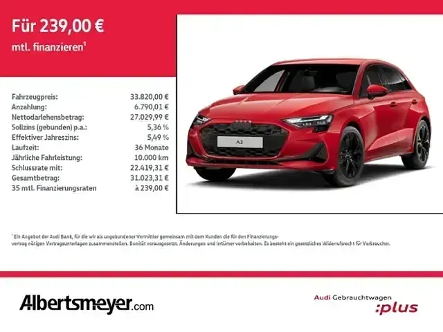 Gebraucht Audi A3 Advanced 150 PS (110 kW) 2025 Rot Limousine