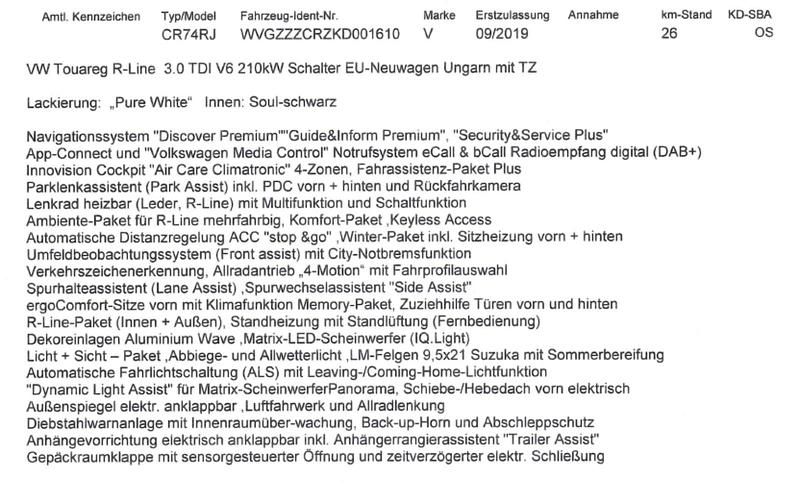 Gebraucht VW Touareg R-line 286 PS (210 kW) 2019 Weiß SUV