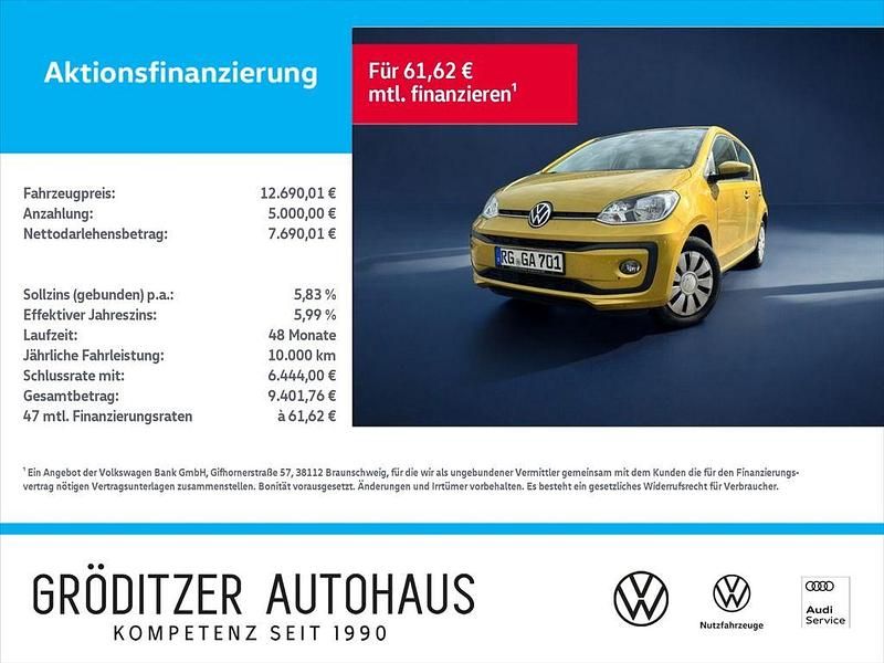 Honey yellow metallic Gebraucht 2021 VW up! Move Kleinwagen | 12.689 € (Fairer Preis) - Bild 1/4