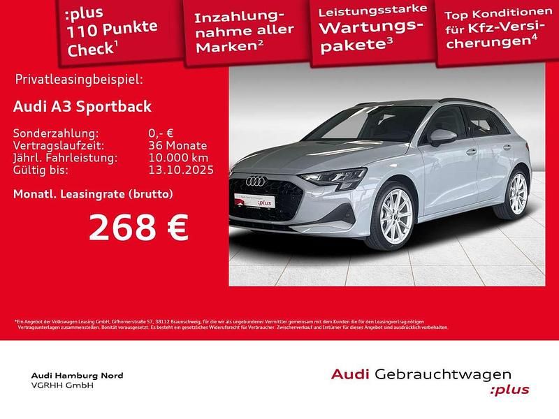 1x pfeilgrau perleffekt Gebraucht 2024 Audi A3 Advanced Plus Limousine | 33.890 € (Guter Preis) - Bild 1/3