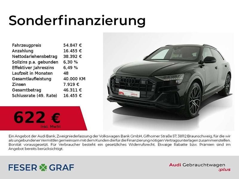 Tiefschwarz Gebraucht 2021 Audi Q8 Ambiente SUV | 54.847 € (Fairer Preis) - Bild 1/2
