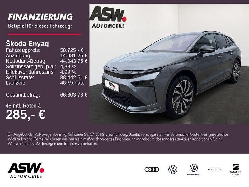 Graphitegrau metallic Neu 2025 Skoda Enyaq iV SportLine SUV | 58.725 € (Etwas zu teuer) - Bild 1/4
