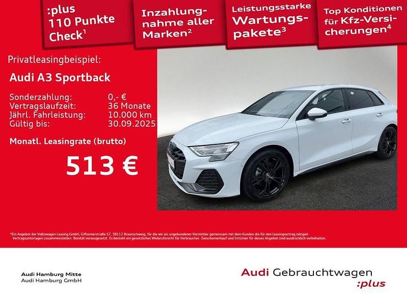 Weiß Gebraucht 2025 Audi A3 Sportback S-Line Limousine | 40.880 € (Fairer Preis) - Bild 1/3