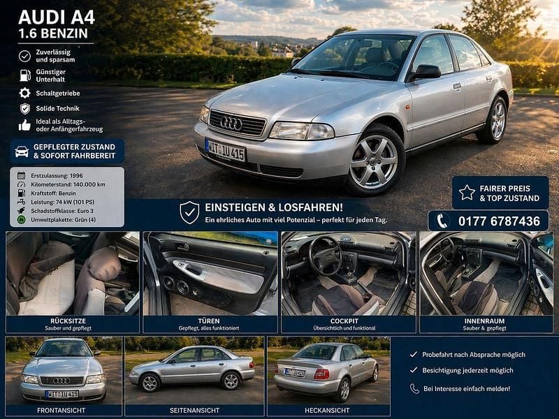 Gebraucht Audi A4 101 PS (74 kW) 1996 Grau Limousine