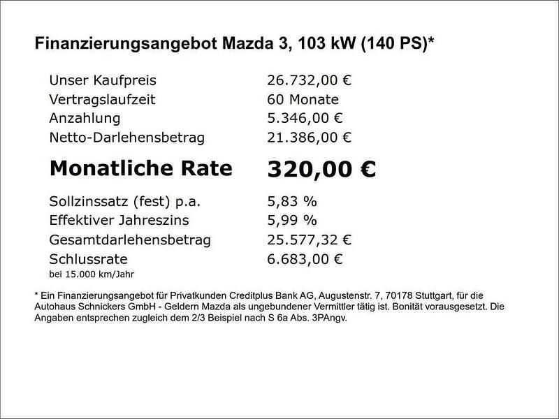 Gebraucht Mazda 3 Sky 140 PS (102 kW) 2025 Schwarz Limousine