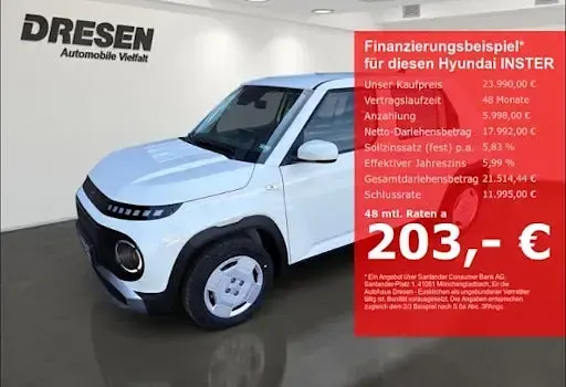 Neu Hyundai Inster Select 71 kW (97 PS) 2026 Weiss Kleinwagen