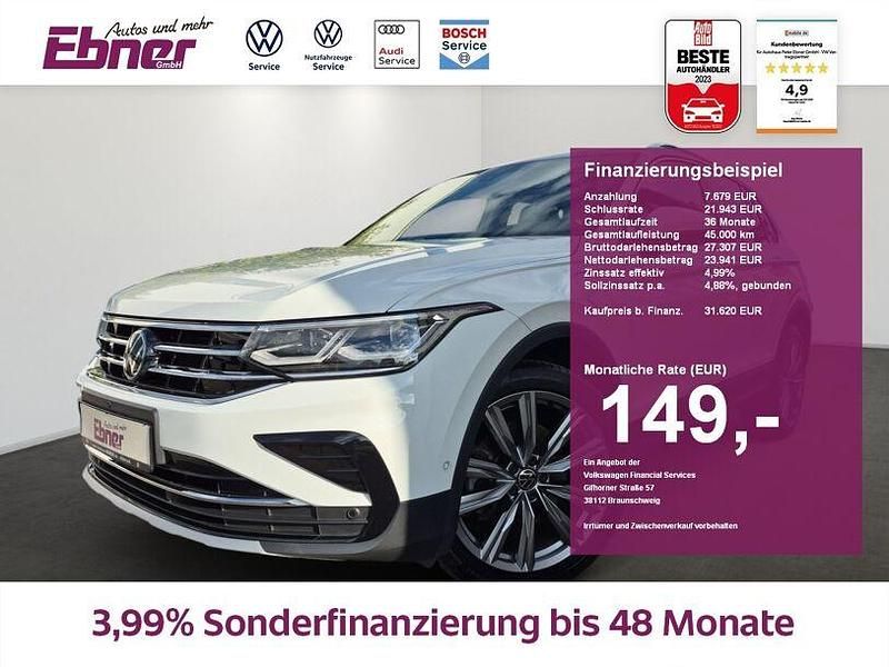 Pure white Gebraucht 2022 VW Tiguan Elegance SUV | 31.620 € (Fairer Preis) - Bild 1/4