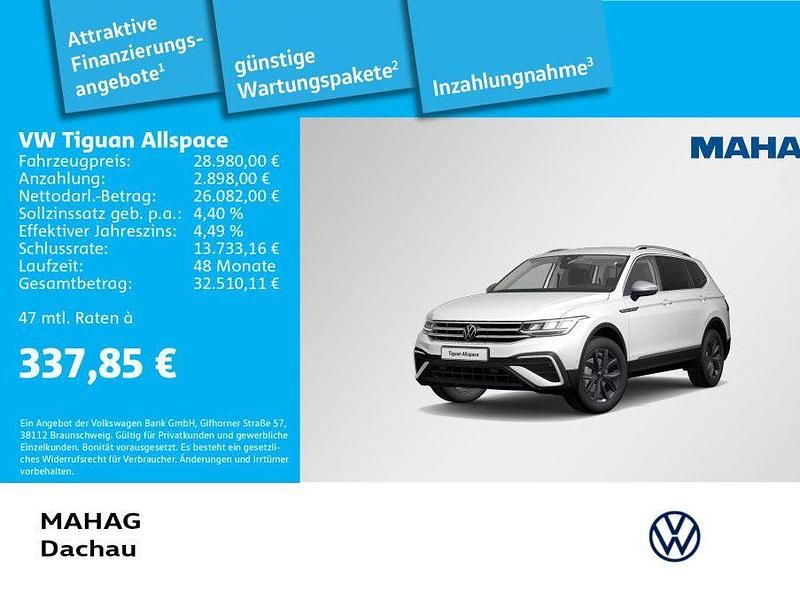 Weiß Gebraucht 2022 VW Tiguan Allspace Life SUV | 28.980 € (Etwas zu teuer) - Bild 1/1