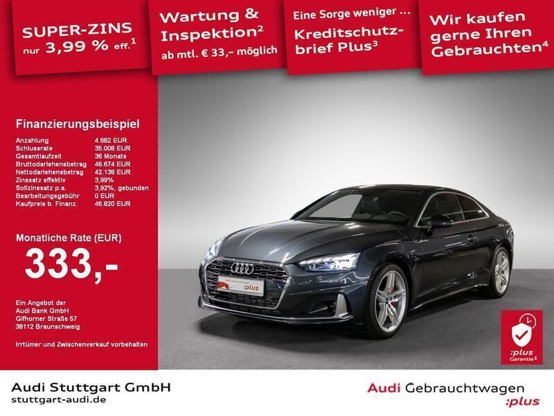 Manhattangrau metallic Gebraucht 2024 Audi A5 Advanced Plus Coupé | 46.820 € (Superpreis) - Bild 1/2