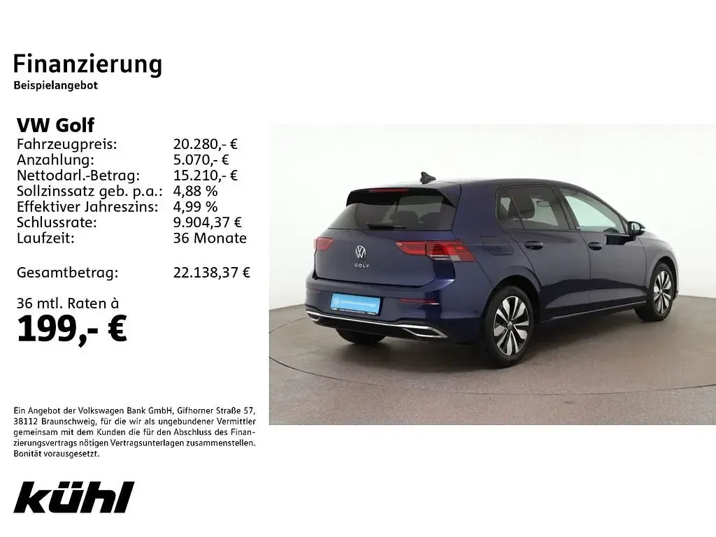 Gebraucht VW Golf VIII Move 150 PS (110 kW) 2024 Atlantic blue metallic Limousine