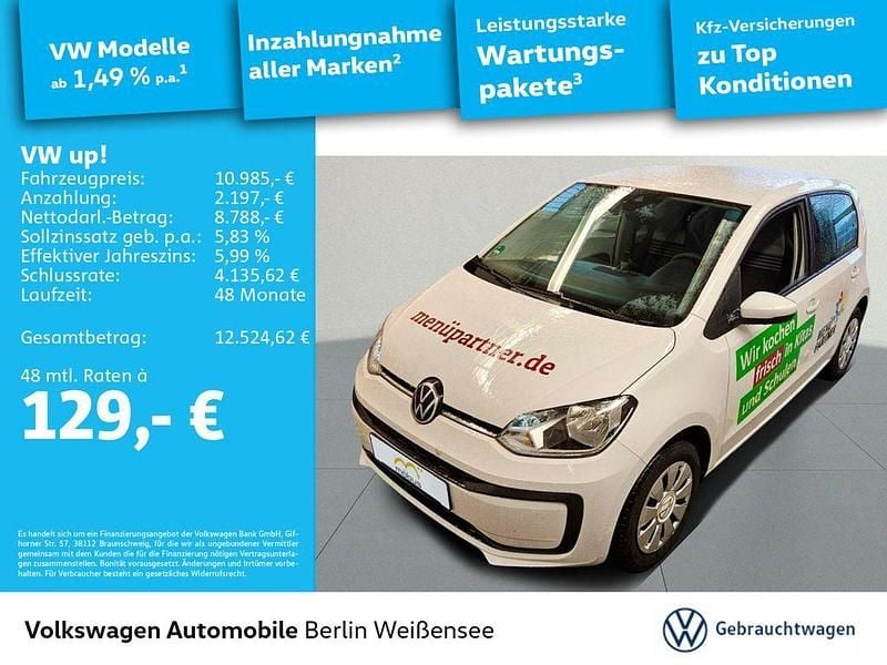 Weiß Gebraucht 2022 VW up! Kleinwagen | 10.985 € (Guter Preis) - Bild 1/4