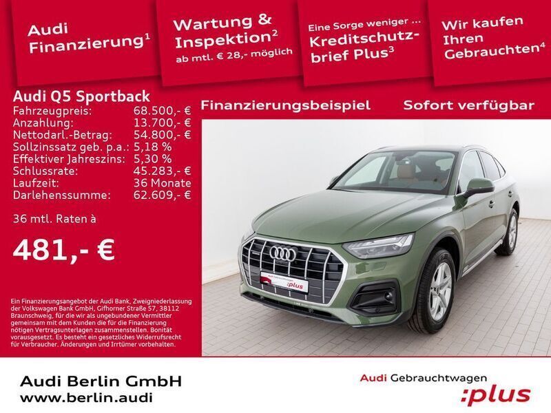Distriktgrün metallic Gebraucht 2025 Audi Q5 Sportback Ambiente SUV | 68.500 € - Bild 1/3