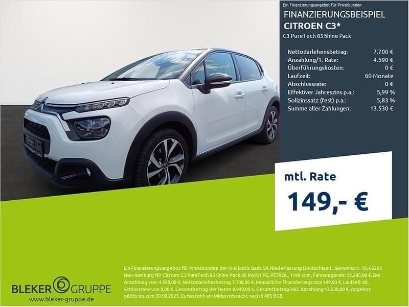 Weiß Gebraucht 2022 Citroën C3 PureTech Kleinwagen | 12.290 € (Guter Preis) - Bild 1/3