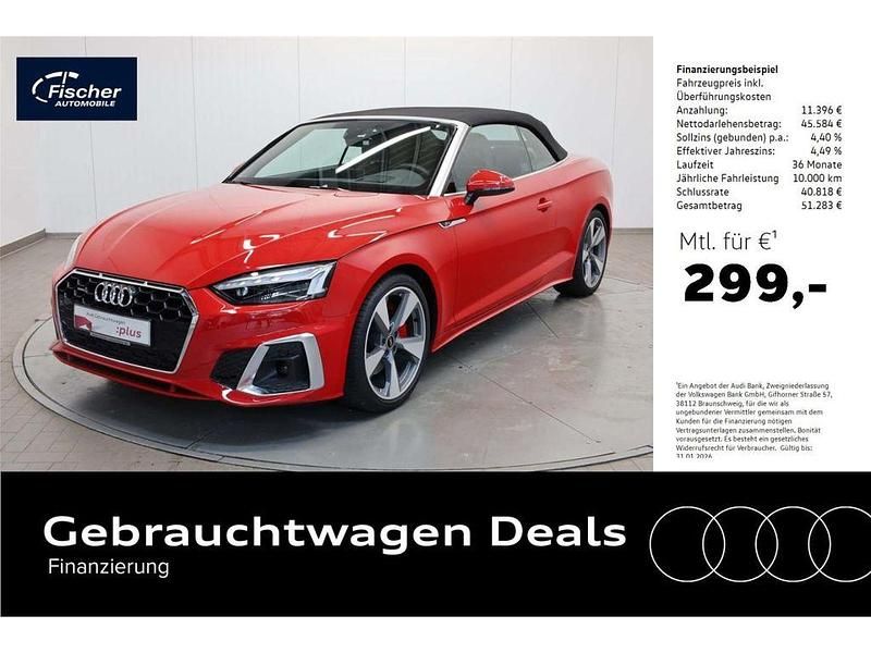 Rot Gebraucht 2024 Audi A5 Cabriolet S-Line Cabrio | 56.980 € (Guter Preis) - Bild 1/4