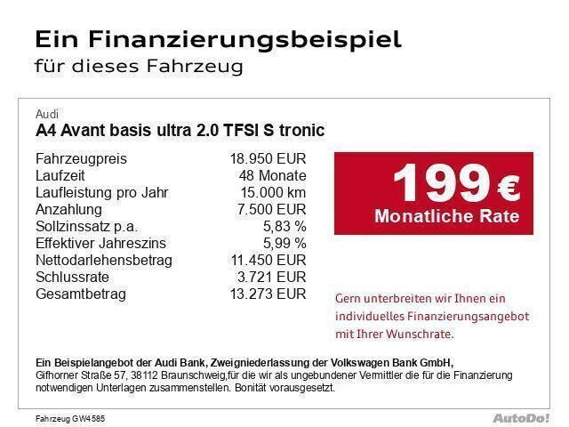 Gebraucht Audi A4 Basis 190 PS (139 kW) 2016 Schwarz Kombi