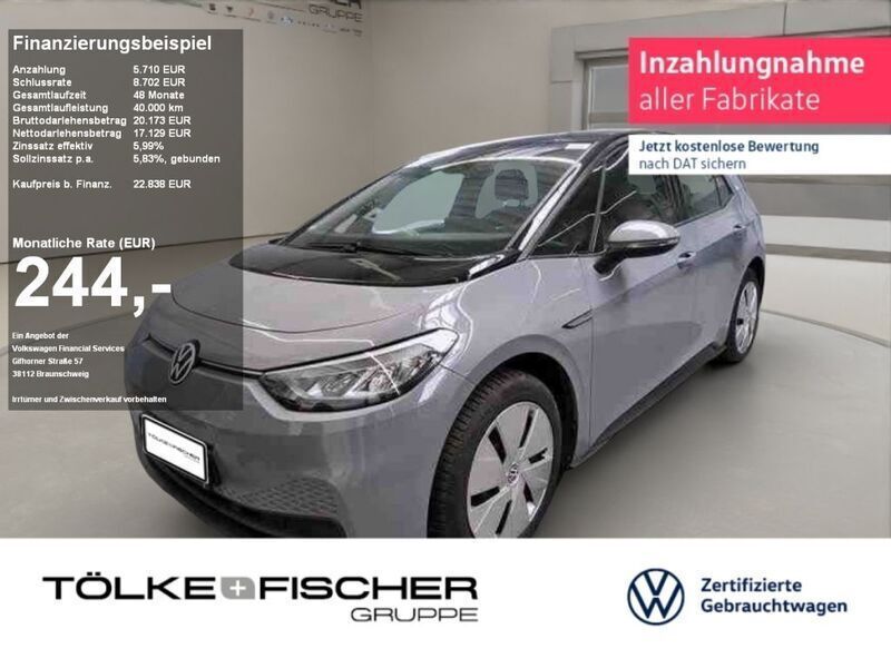 Mondsteingrau uni Gebraucht 2021 VW ID.3 Life Kleinwagen | 22.689 € (Fairer Preis) - Bild 1/2