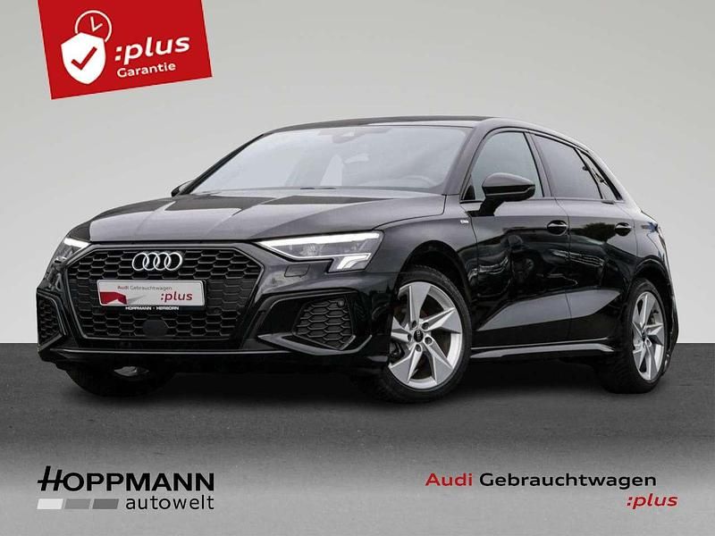 Mythosschwarz metallic Gebraucht 2023 Audi A3 S-Line Limousine | 31.470 € (Etwas zu teuer) - Bild 1/4