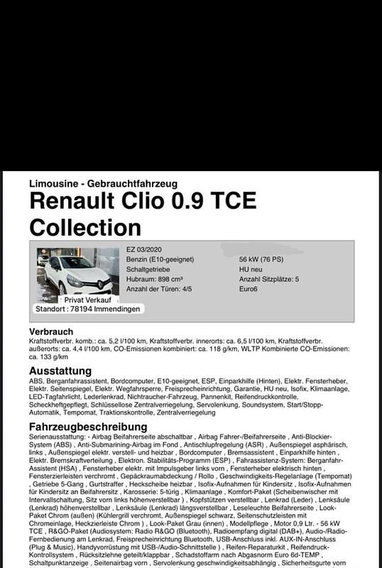 Weiß Gebraucht 2020 Renault Clio V Collection Kleinwagen | 9.800 € (Superpreis) - Bild 1/4