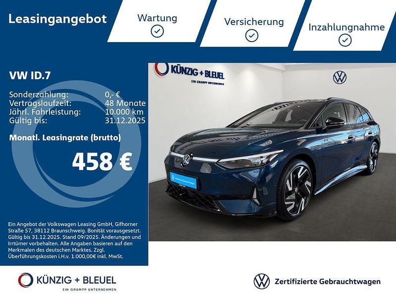 Aquamarinblau metallic schwarz Gebraucht 2025 VW ID.7 GTX Limousine | 52.790 € - Bild 1/4