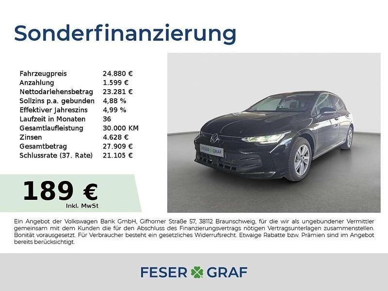 Grenadillschwarz metallic Gebraucht 2024 VW Golf VIII Life Limousine | 25.990 € (Fairer Preis) - Bild 1/1
