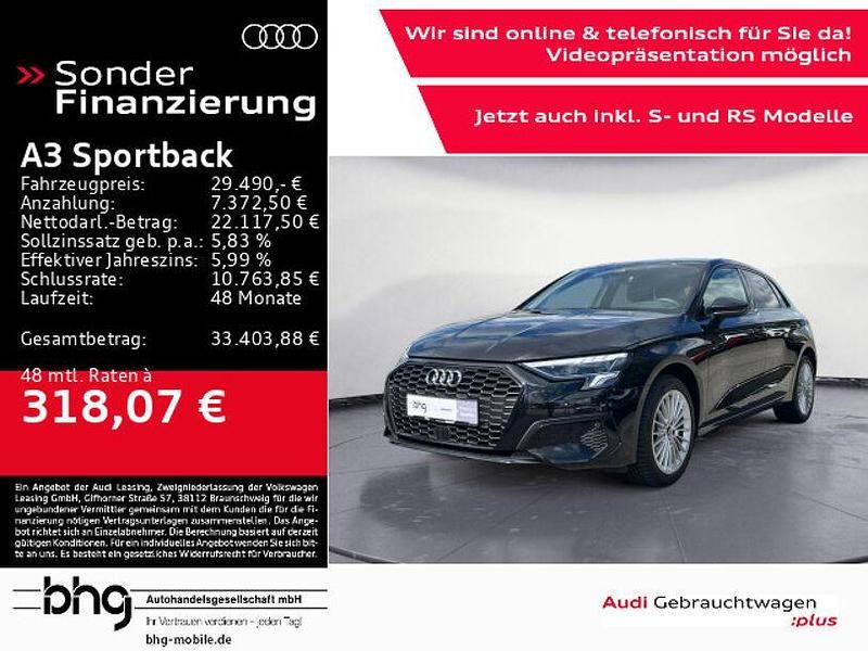 Brillantschwarz Gebraucht 2024 Audi A3 Advanced Limousine | 29.490 € (Fairer Preis) - Bild 1/4