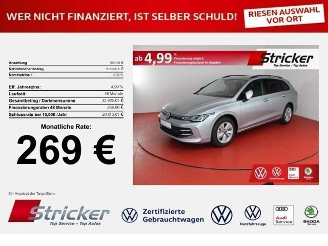 Oyster silver metallic Neu 2024 VW Golf VIII Life Kombi | 28.990 € (Guter Preis) - Bild 1/4