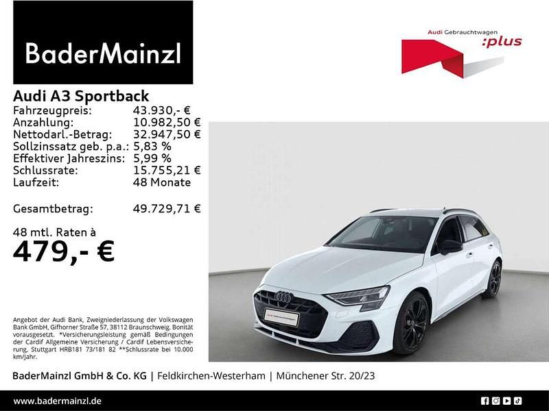 Gletscherweiß metallic Gebraucht 2024 Audi A3 S-Line Limousine | 43.930 € (Teuer) - Bild 1/4