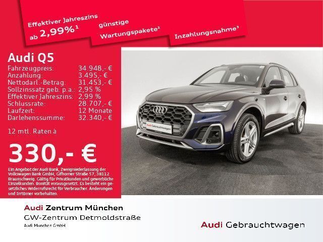 Navarrablau metallic Gebraucht 2021 Audi Q5 S-Line SUV | 36.446 € (Superpreis) - Bild 1/2