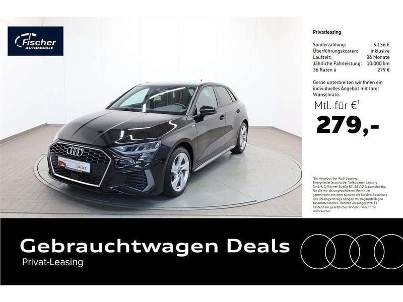 Schwarz Gebraucht 2024 Audi A3 Sportback S-Line Limousine | 24.980 € (Guter Preis) - Bild 1/4