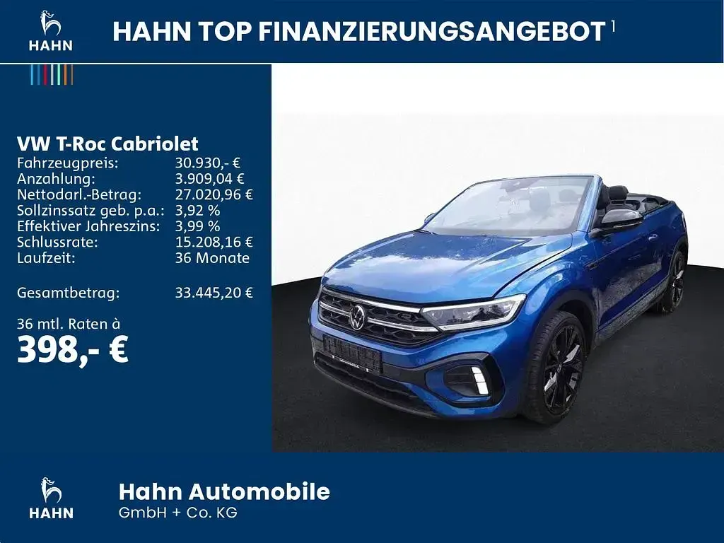 Gebraucht VW T-Roc Cabriolet R-line 150 PS (110 kW) 2023 Ravennablau metallic Cabrio