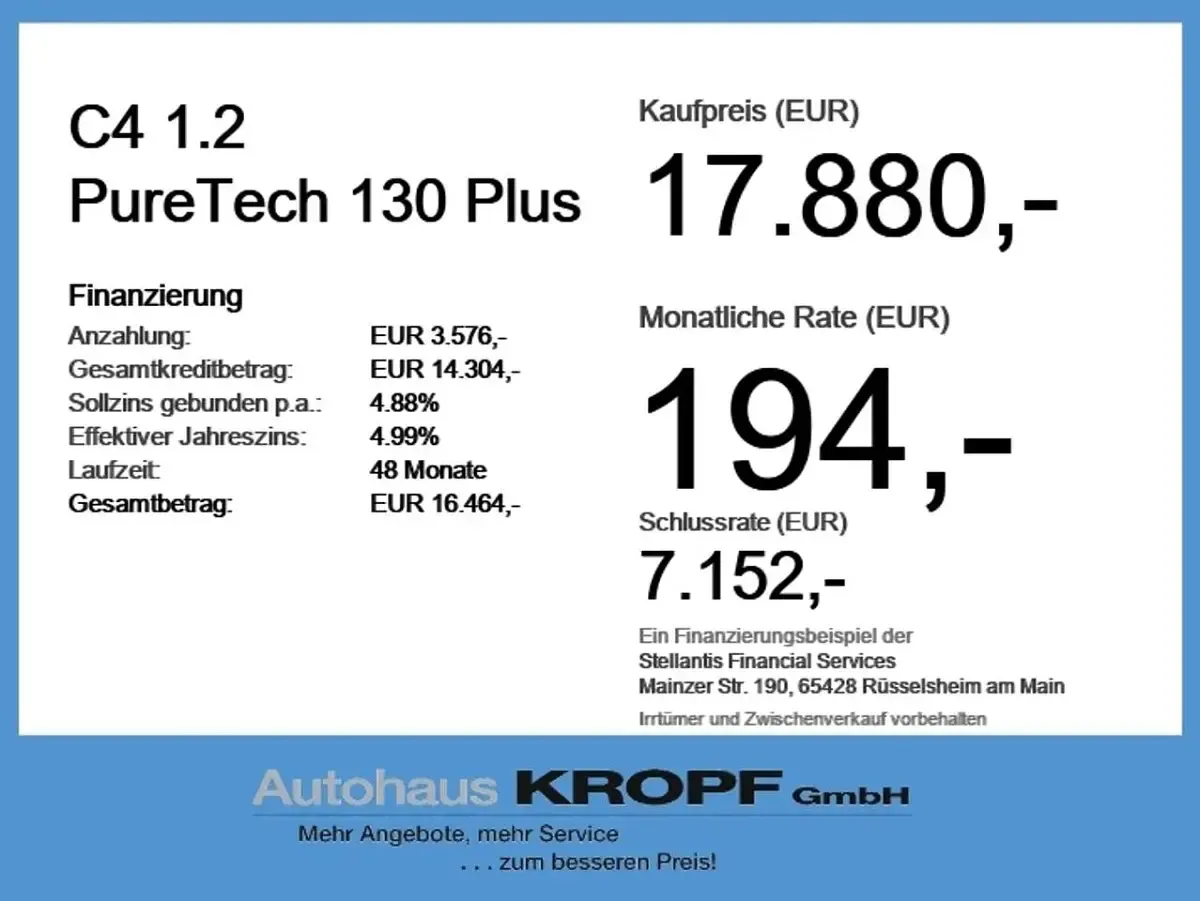 Gebraucht Citroën C4 PureTech 131 PS (96 kW) 2024 Grau SUV