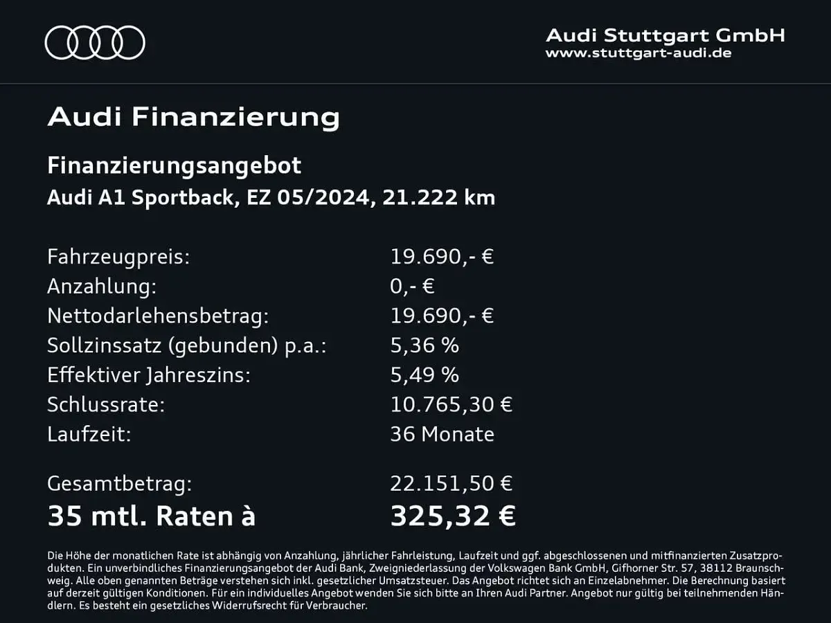 Gebraucht Audi A1 95 PS (69 kW) 2024 Mythosschwarz metallic SUV