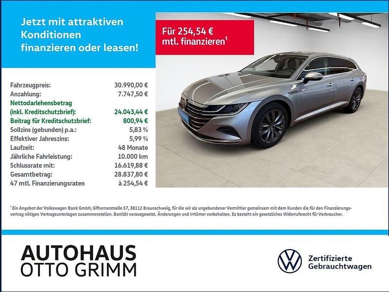 Gebraucht VW Arteon Elegance 150 PS (110 kW) 2023 Pyritsilber metallic (metallic) Kombi