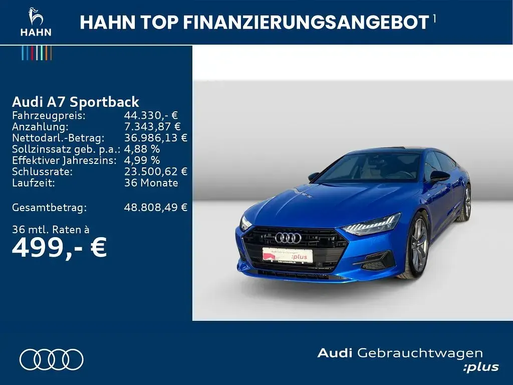 Gebraucht Audi A7 Sportback Ambiente 299 PS (219 kW) 2023 Blau Kleinwagen