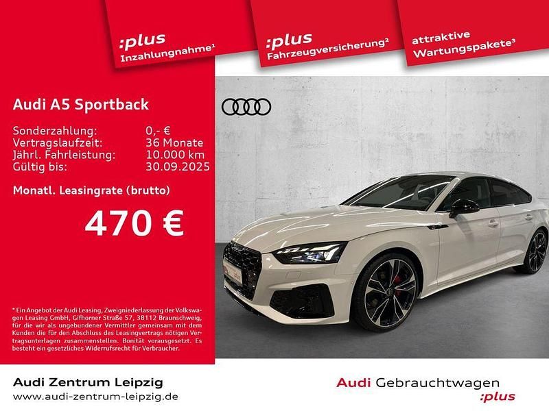Gletscherweiß metallic Gebraucht 2024 Audi A5 Sportback S-Line Limousine | 50.990 € - Bild 1/3