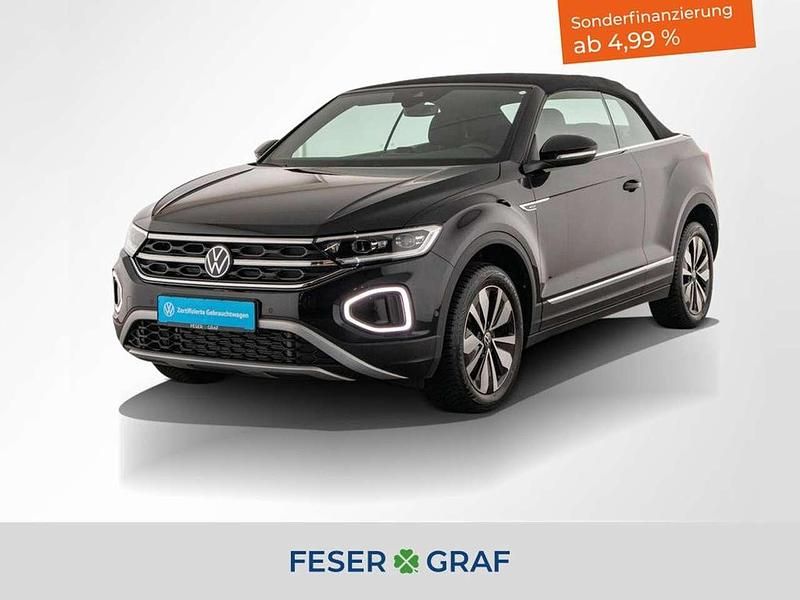 Deep black perleffekt schwarz Gebraucht 2024 VW T-Roc Cabriolet Move Cabrio | 28.940 € (Superpreis) - Bild 1/2