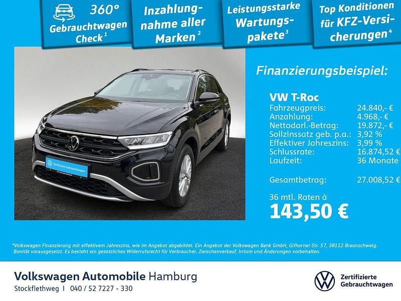 2t deep black perleffekt Gebraucht 2025 VW T-Roc Life SUV | 24.840 € (Guter Preis) - Bild 1/3