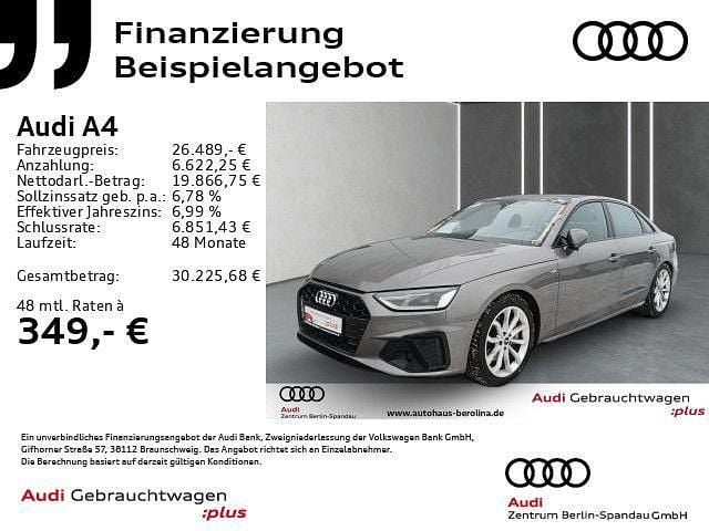 Grau Gebraucht 2022 Audi A4 S-Line Limousine | 26.489 € (Superpreis) - Bild 1/4