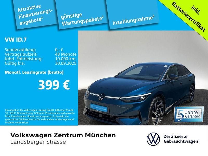 Blau Gebraucht 2024 VW ID.7 Pro Limousine | 43.996 € - Bild 1/2