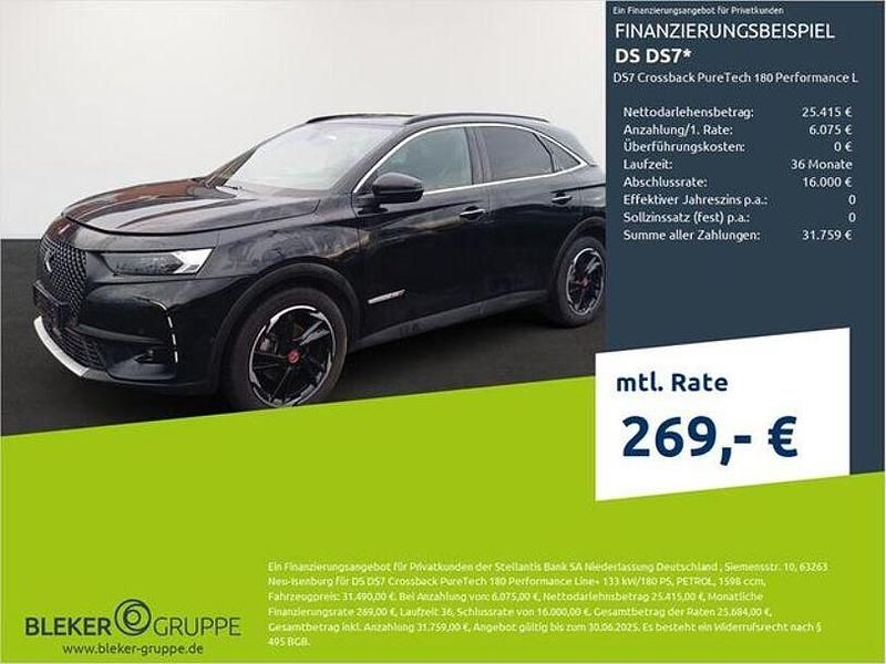 Perlaneraschwarz (metallic) Gebraucht 2022 DS Automobiles DS7 Crossback Performance Line Plus SUV | 28.990 € (Guter Preis) - Bild 1/3