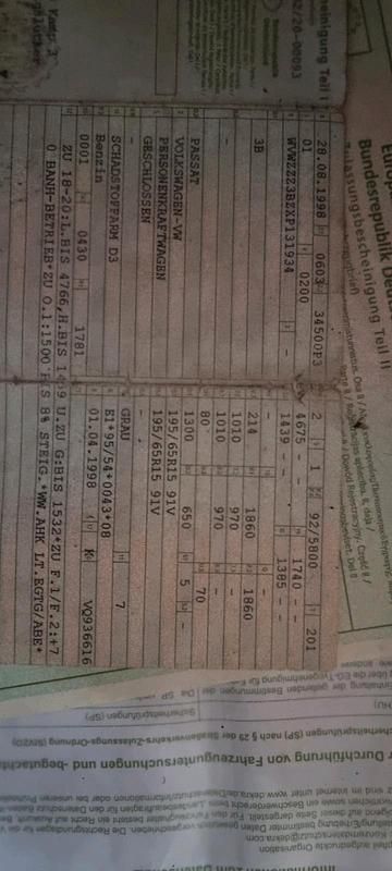 Gebraucht VW Passat 125 PS (91 kW) 1998 Silber Limousine