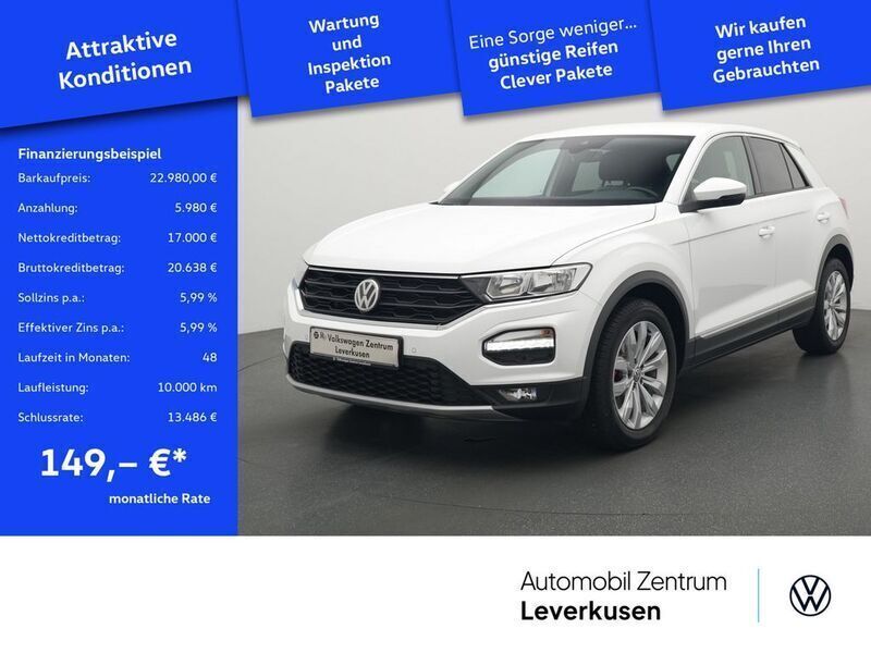 Weiss / pure white Gebraucht 2019 VW T-Roc Sport SUV | 23.980 € (Fairer Preis) - Bild 1/4