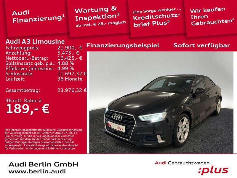 Mythosschwarz metallic Gebraucht 2021 Audi A3 Sport Limousine | 21.900 € (Fairer Preis) - Bild 1/3